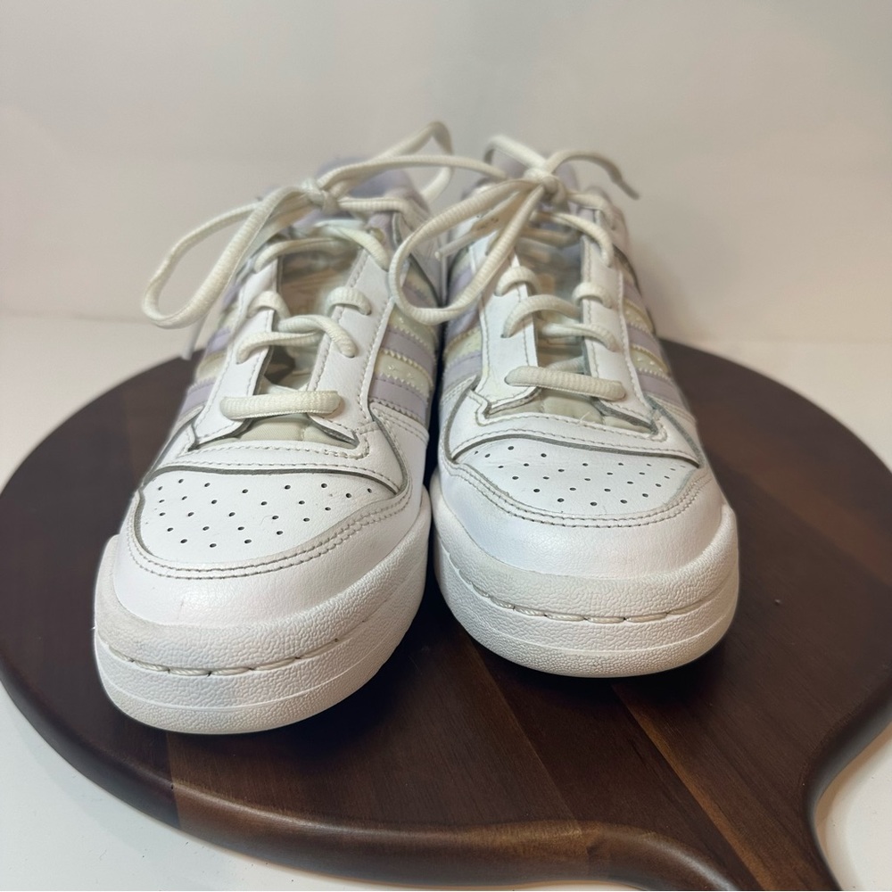 Adidas Originals Forum Low Sneakers White Silver Dawn| Women’s 7 Unisex 5.5  EUC